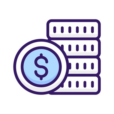 Bu özenle tasarlanmış para ikonunu, dolar para yığını vektörünü kontrol et