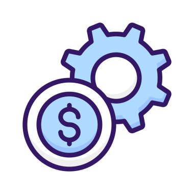 Para yönetiminin konsept vektörünü gösteren çarklı dolar parası