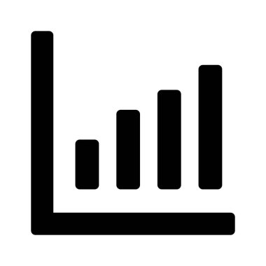 Dikey çubuk grafiğinin grafiksel temsili, kullanması kolay bir iş grafiği simgesi