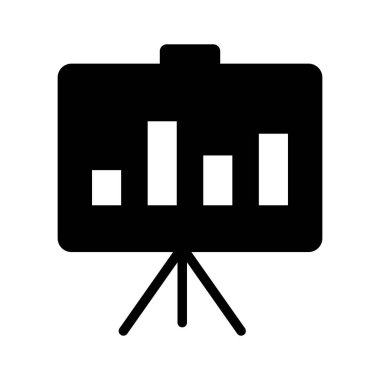 Düzenlenebilir stil ve iş analizi vektörü olarak iyi hazırlanmış bir sunum panosu simgesi