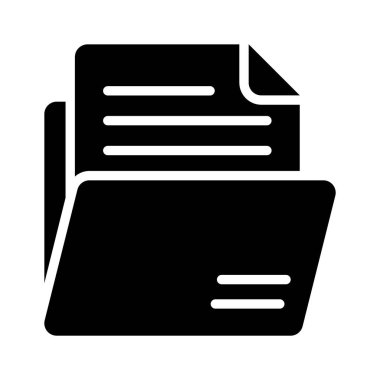 Dosyaların modern tarzda bir vektörü, klasörlerin modaya uygun simgesi