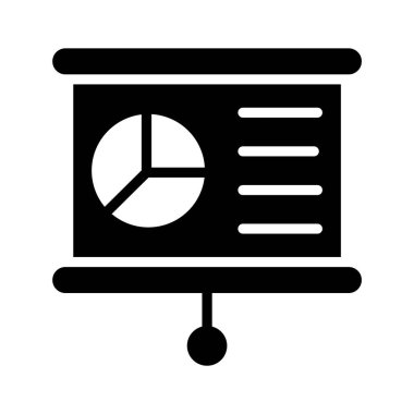 İş grafiksel sunumunun bir simgesi, istatistiksel sunum vektörü