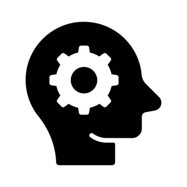 İnsan zihnindeki çark, modaya uygun beyin fırtınası konsepti simgesi