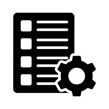 Liste ayarlarının sayfa belirleme vektör tasarımına sahip dişli, düzenlenebilir simge