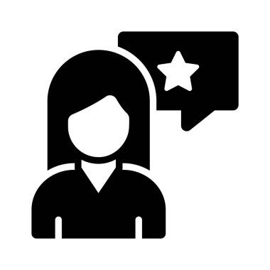 Yıldız değerlendirmesi ya da geri bildirim yapan bir kişi simgesi