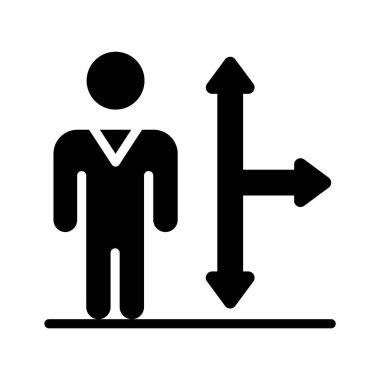 Birden fazla seçenek arasında seçim yapan bir kişinin görsel temsili