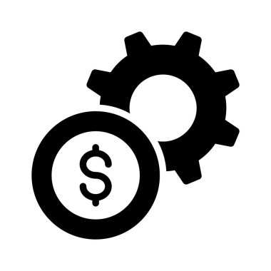 Para yönetiminin konsept vektörünü gösteren çarklı dolar parası