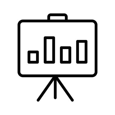 Düzenlenebilir stil ve iş analizi vektörü olarak iyi hazırlanmış bir sunum panosu simgesi