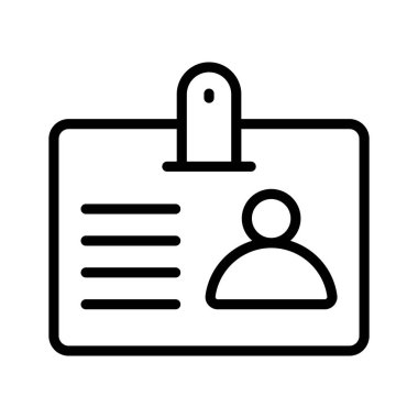 Çalışan kimlik kartı vektör tasarımı, giriş kartı simgesi modern stilde