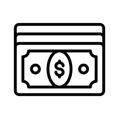 Modern tarzda bir kağıt para ikonu, banknotların iyi tasarlanmış vektörü