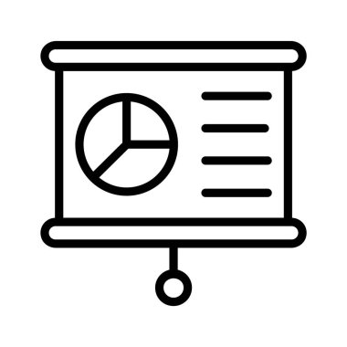 İş grafiksel sunumunun bir simgesi, istatistiksel sunum vektörü