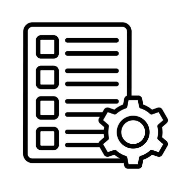 Liste ayarlarının sayfa belirleme vektör tasarımına sahip dişli, düzenlenebilir simge