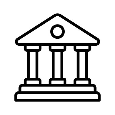 Banka inşaatının konsept vektörünü modern tarzda ifade eden sütunlarla inşa etmek