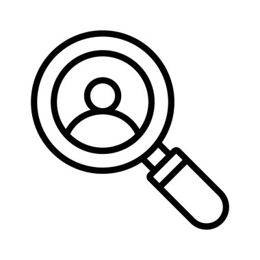 İşe alım konseptini gösteren büyüteçli kişi, çalışan arama simgesi