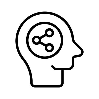 Fikir paylaşımının konsept simgesini belirten insan zihni ile düğmeyi paylaş