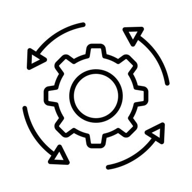 Otomasyon simgesini gösteren ok ile çark