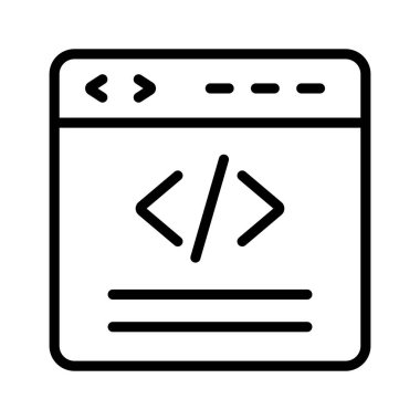 Modern stilde web kodlamasının simgesi, kullanması kolay