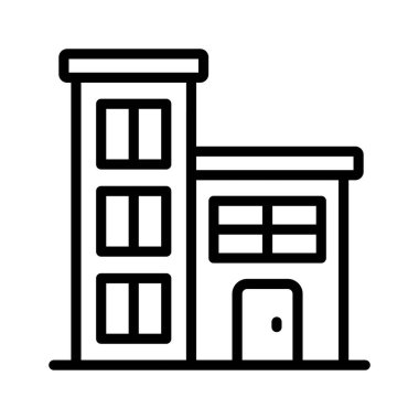 Düz stil ofis binasının düzenlenebilir bir vektörü, ticari yapı simgesini kullanması kolay