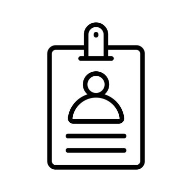 Çalışan kimlik kartı vektör tasarımı, giriş kartı simgesi modern stilde