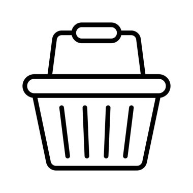 Üstünde sapı olan bir alışveriş sepetini temsil eden basit bir simge
