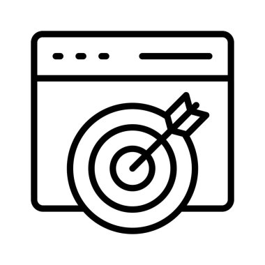 Hassas pazarlama için tarayıcı penceresi içinde ok bulunan bir hedef simgesi