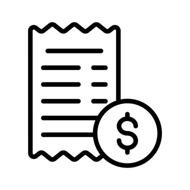 Kağıt para ve fatura tasarımı konsept simgesi, fatura karalama vektör tasarımı