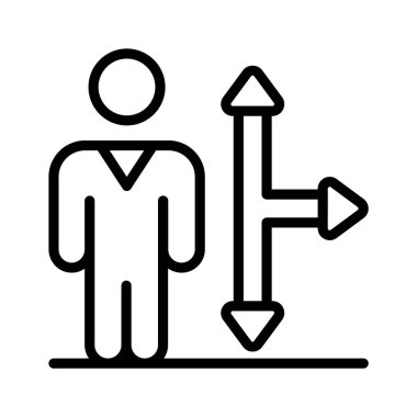 Birden fazla seçenek arasında seçim yapan bir kişinin görsel temsili