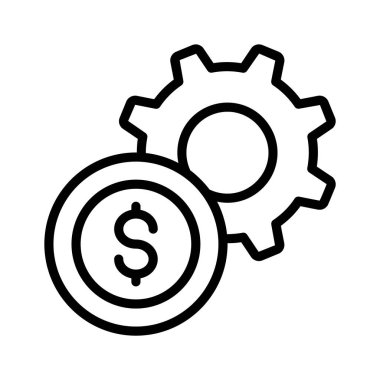 Para yönetiminin konsept vektörünü gösteren çarklı dolar parası