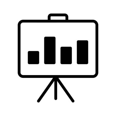 Düzenlenebilir stil ve iş analizi vektörü olarak iyi hazırlanmış bir sunum panosu simgesi