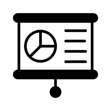 İş grafiksel sunumunun bir simgesi, istatistiksel sunum vektörü