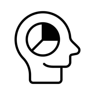 İnsan zihninin içindeki pasta grafiği analitik aklın vektörünü modern stilde gösteriyor