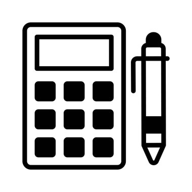 Kalem hesaplama konsept vektörü ile hesap makinesi, para hesaplama simgesi