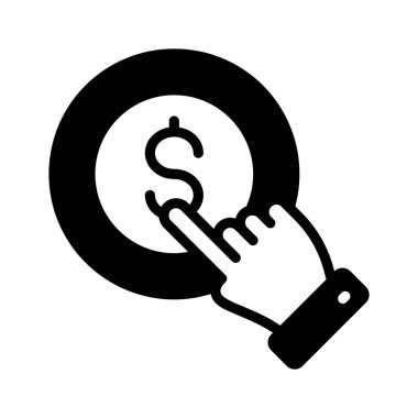 Tıklama başına ücret konsepti vektörü olan dolar sikkesi, Ppc tasarımı