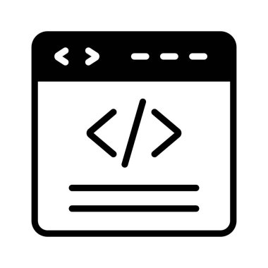 Modern stilde web kodlamasının simgesi, kullanması kolay