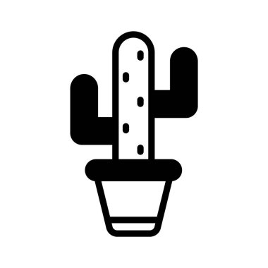 Beyaz arka planda izole edilmiş kaktüs bitkisinin modern vektörü