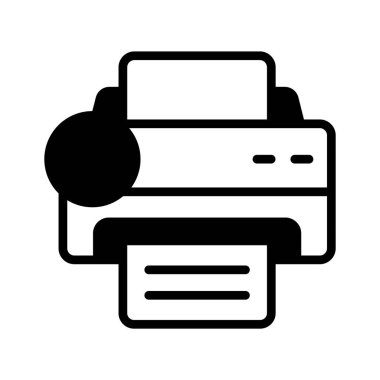 Belgeler, resimler ve daha fazlası için yazıcı işlevselliğini temsil eden modernize edilmiş bir yazıcı simgesi