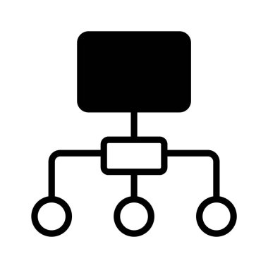 Hiyerarşi simgesi tasarımı, akış şeması vektörü, iş akışı simgesi