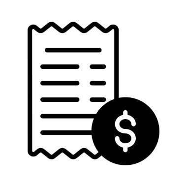 Kağıt para ve fatura tasarımı konsept simgesi, fatura karalama vektör tasarımı