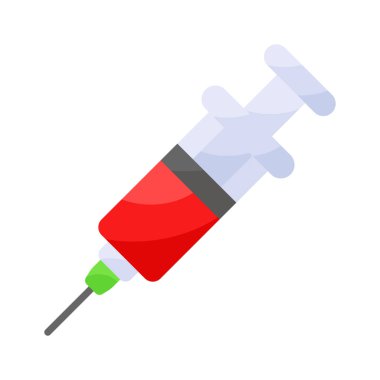 Modern tarzda, kullanmaya ve indirmeye hazır inanılmaz bir enjeksiyon ikonu
