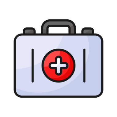İlk yardım çantasının bu inanılmaz simgesini indir, tıbbi kutu vektör tasarımı