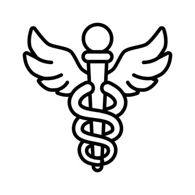 Tıbbi işaret, Caduceus simge tasarımı, premium vektör
