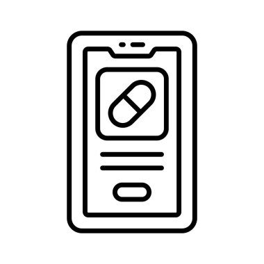 Çevrimiçi ilaç, çevrimiçi ilaçların bilgisayar ekranı konsept simgesi içindeki kapsül