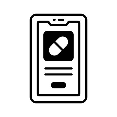 Çevrimiçi ilaç, çevrimiçi ilaçların bilgisayar ekranı konsept simgesi içindeki kapsül