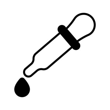 Düşürücünün, pipet damlatıcısının, ilaç damlası vektörünün yaratıcı simgesi