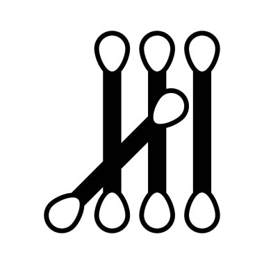 Pamuk tomurcukları, düzenlenebilir biçimdeki kulak temizleme vektörü