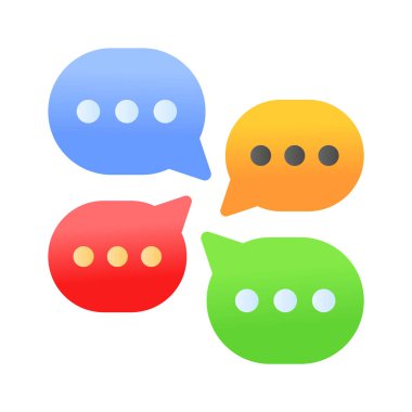 İyi tasarlanmış ileti simgesi, iletişim, konuşma baloncukları, iletişim vektör tasarımı