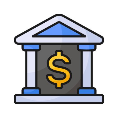 Kaliteli bir banka simgesi finans kurumları veya bankacılık hizmetleri, para yönetimi, işlemler ve hesapları temsil eder