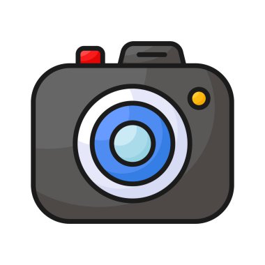 Düzenleme biçiminde, vektör kullanmaya hazır, yaratıcı olarak hazırlanmış kamera simgesi