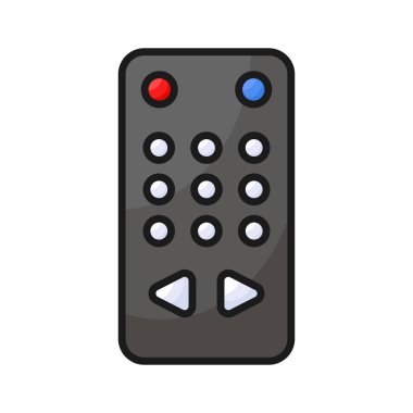 Elektronik aygıtları çalıştırmak ve yönetmek için kullanılan kablosuz bir araç olan iyi tasarlanmış uzak simge.