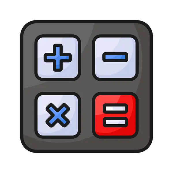 stock vector A well designed calculator icon, digital computation and arithmetic functions, mathematical calculations